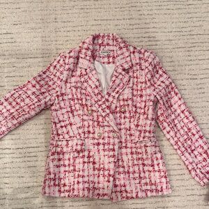 Nanette Lepore Red and White Tweed Blazer